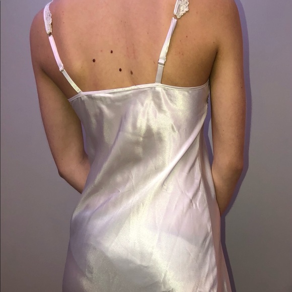 silky victoria’s secret slip dress with white lace - Picture 3 of 4